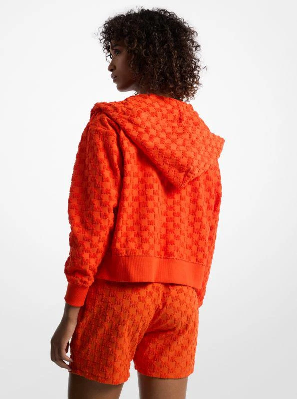 Michael Kors Logo Jacquard Terry Cropped Zip-Up Hoodie 2