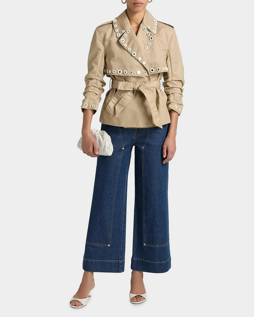 Cinq a Sept Yates Crochet Mirrors Short Trench Coat 2