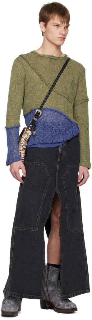 Andersson Bell Khaki & Blue Contrast Sweater 4