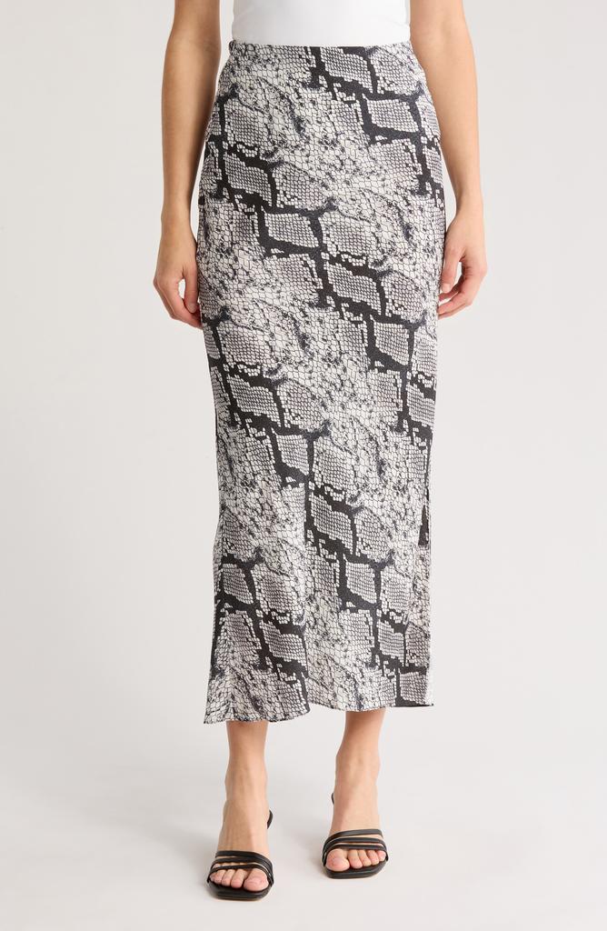 Theory Snakeskin Print Silk Slip Skirt