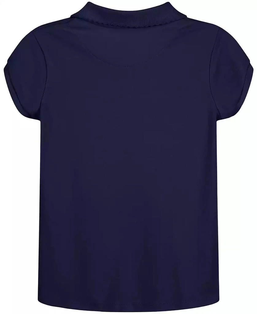 Nautica Little Girls Uniform Short Sleeve Interlock Polo Shirt 4