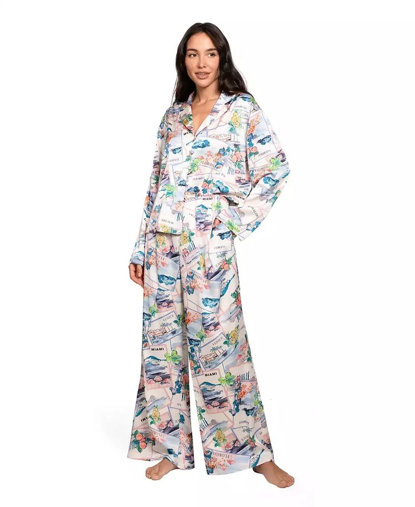 Midnight Bakery Women
s Button-Down Top 
Pants, 2-Piece Set