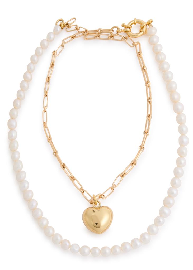 Timeless Pearly 24kt gold-plated and pearl necklace