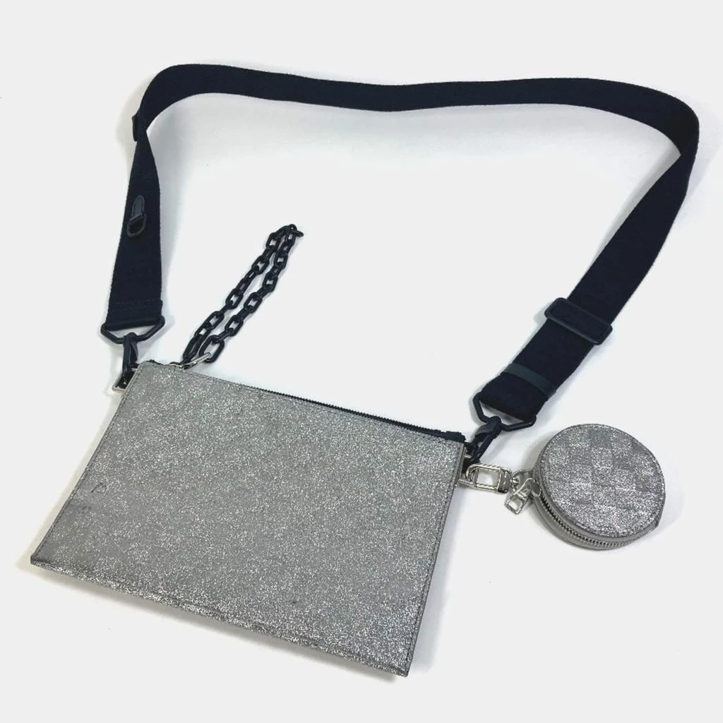 Louis Vuitton Louis Vuitton Silver Glitter Leather Damier In The Loop Trio Pouch Shoulder Bag 6