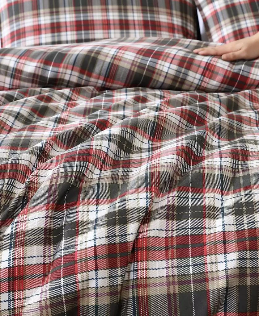 Eddie Bauer Astoria Plaid Microsuede 3 Piece Duvet Cover Set 8