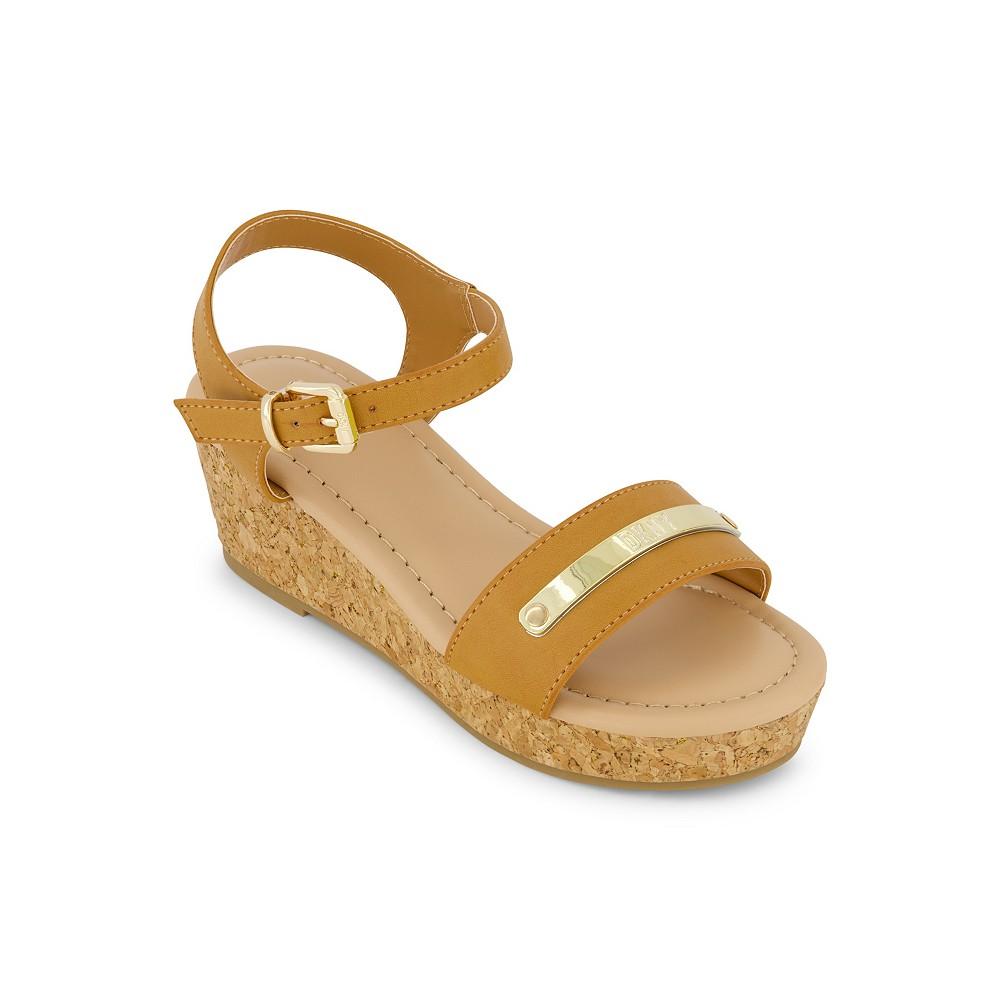 DKNY Little and Big Girls Amber Metal Strap Wedge Sandals
