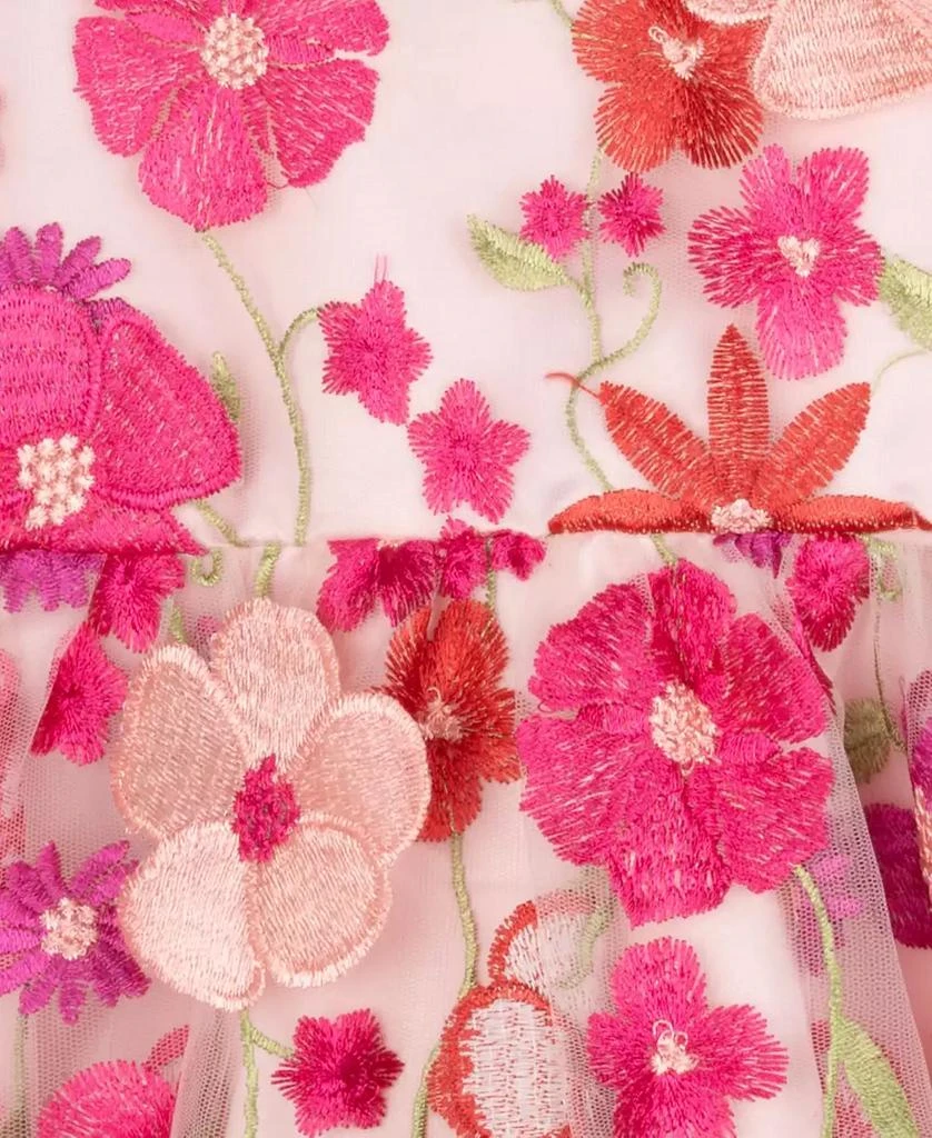 Rare Editions Toddler and Little Girls 3D Floral Embroidered Social Dress 6