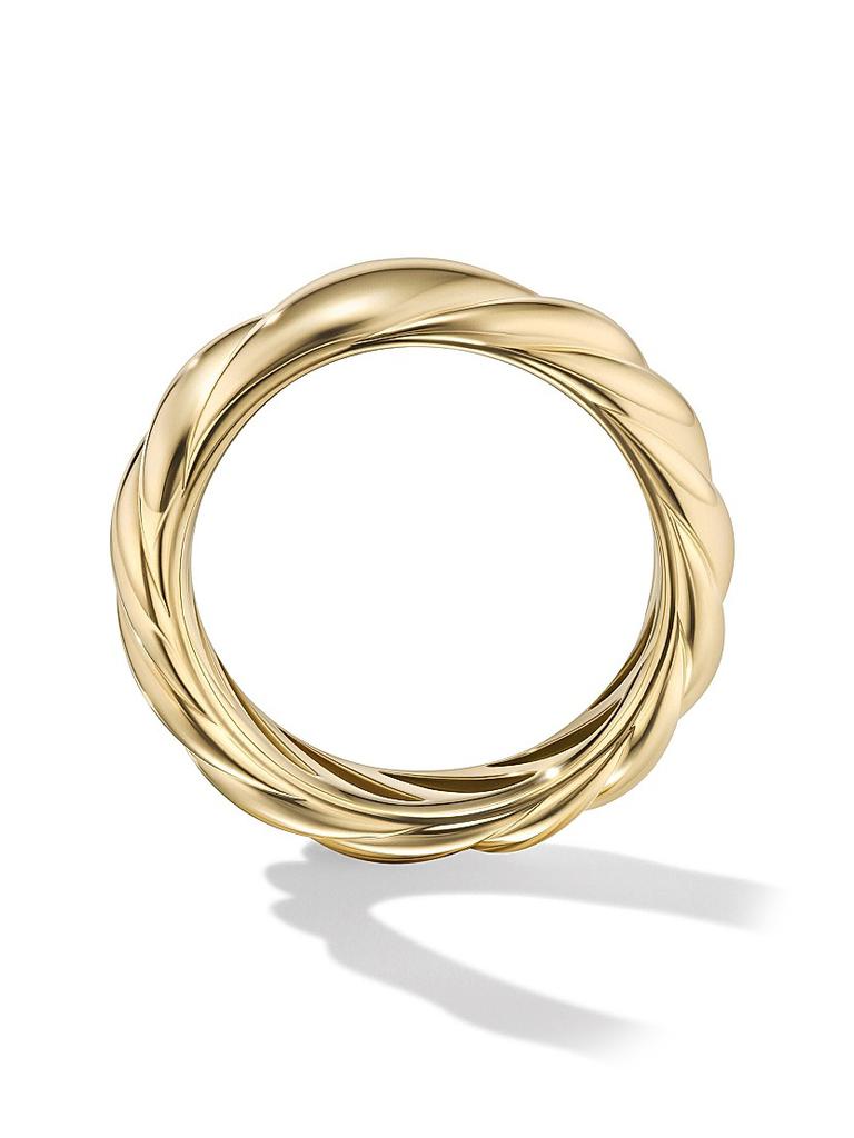 David Yurman Sculpted Cable Band Ring In 18K Yellow Gold