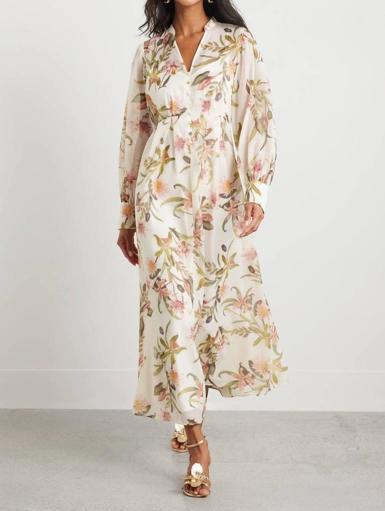 Chelsea28 Floral Long Sleeve Maxi Dress In Ivory Pink Bohem Botanical 1