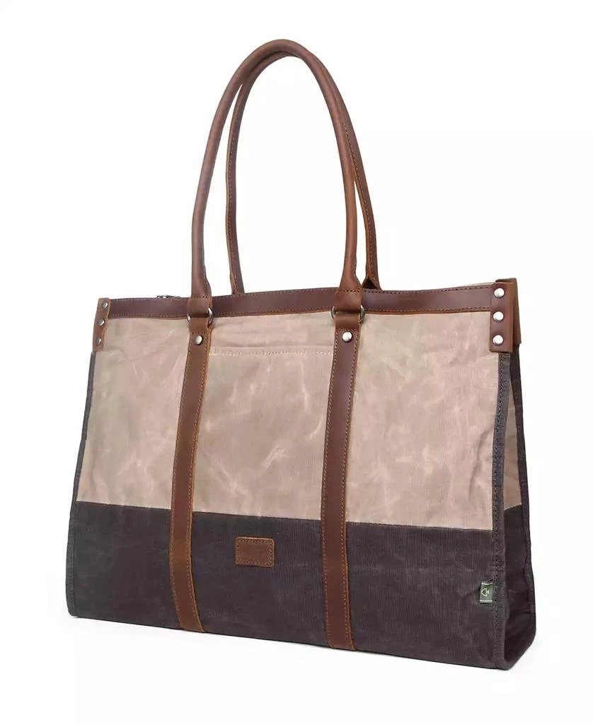 TSD BRAND Stone Creek Waxed Canvas Tote Bag 2