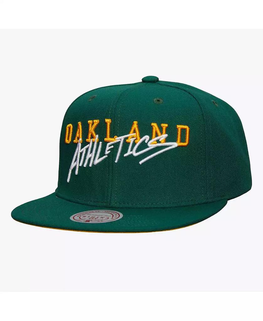 Mitchell & Ness Men's Green Oakland Athletics Team Tagged Snapback Hat