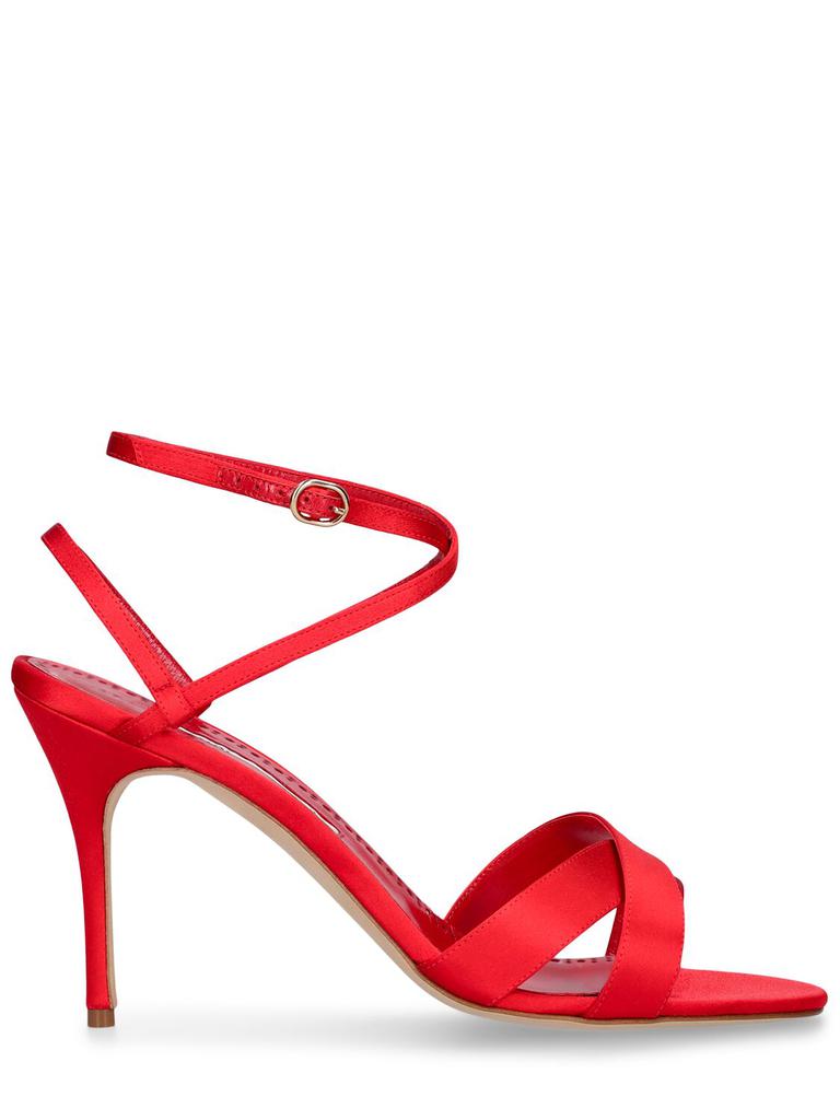 Manolo Blahnik Plumena 090 Satin Sandals - Shoes - BeyondStyle