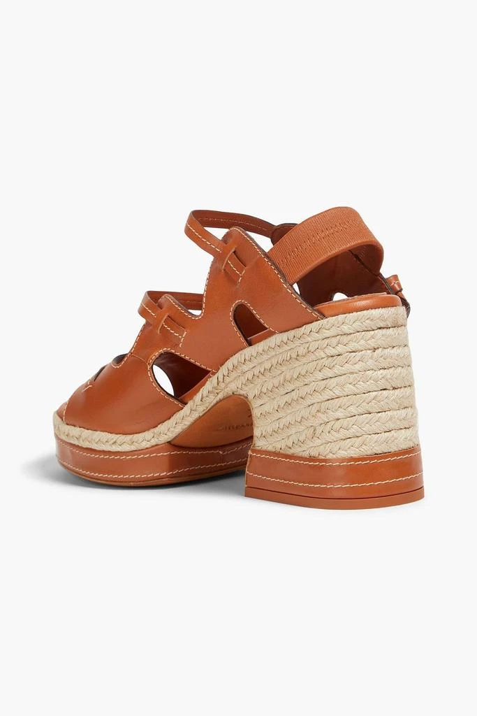 Zimmermann Topstitched leather espadrille sandals 3