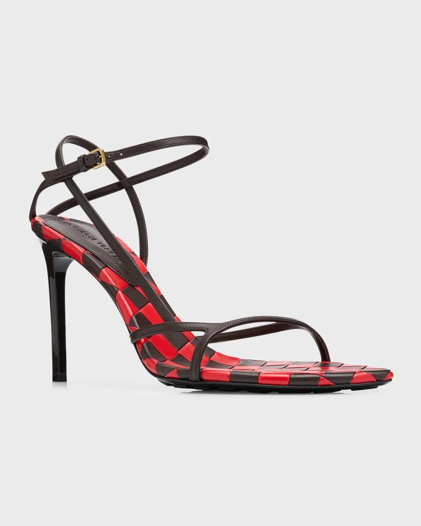 Bottega Veneta Leather Bicolor Ankle-Strap Sandals 3