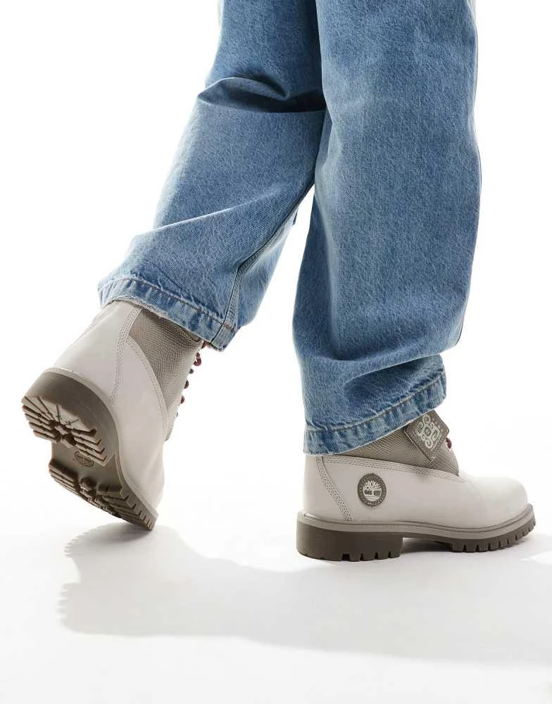 Timberland Timberland 6 inch lace-up waterproof boot in white nubuck 3