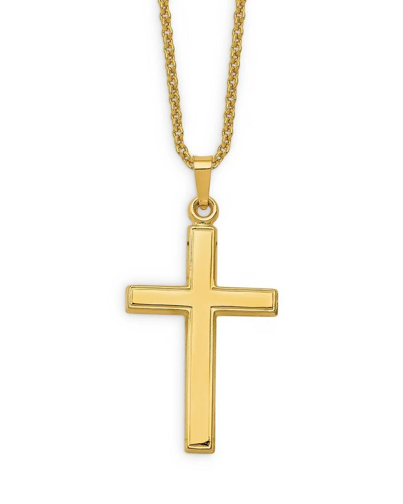 Bloomingdale's Men's Polished Cross Pendant Necklace in 14K Yellow Gold, 20" 1