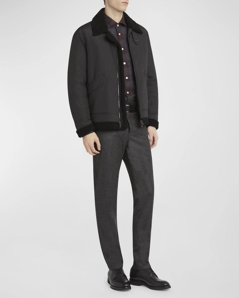 Kiton Men's Shearling-Trim Bomber Jacket 2