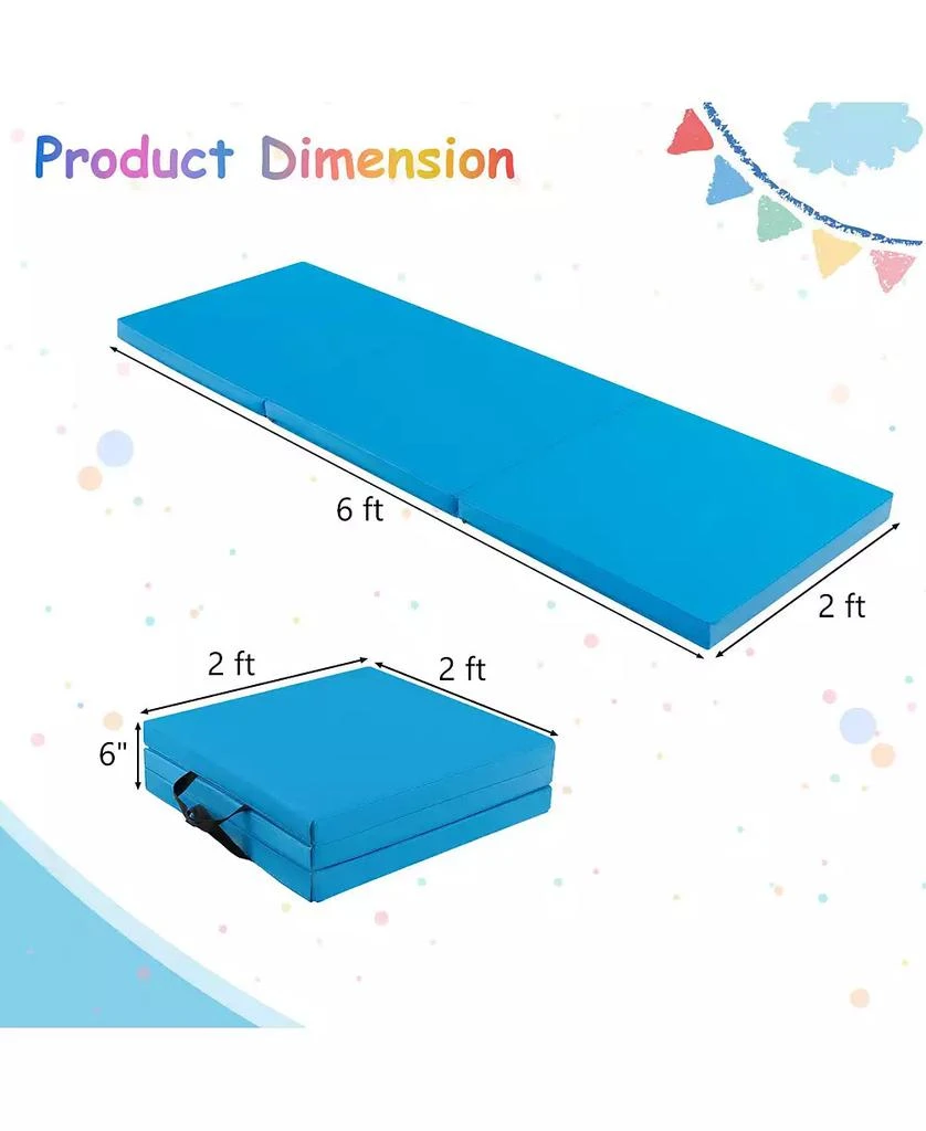 HONGGE 6 x 2 Ft Tri-Fold Gym Mat with Handles and Zippered Cover 3