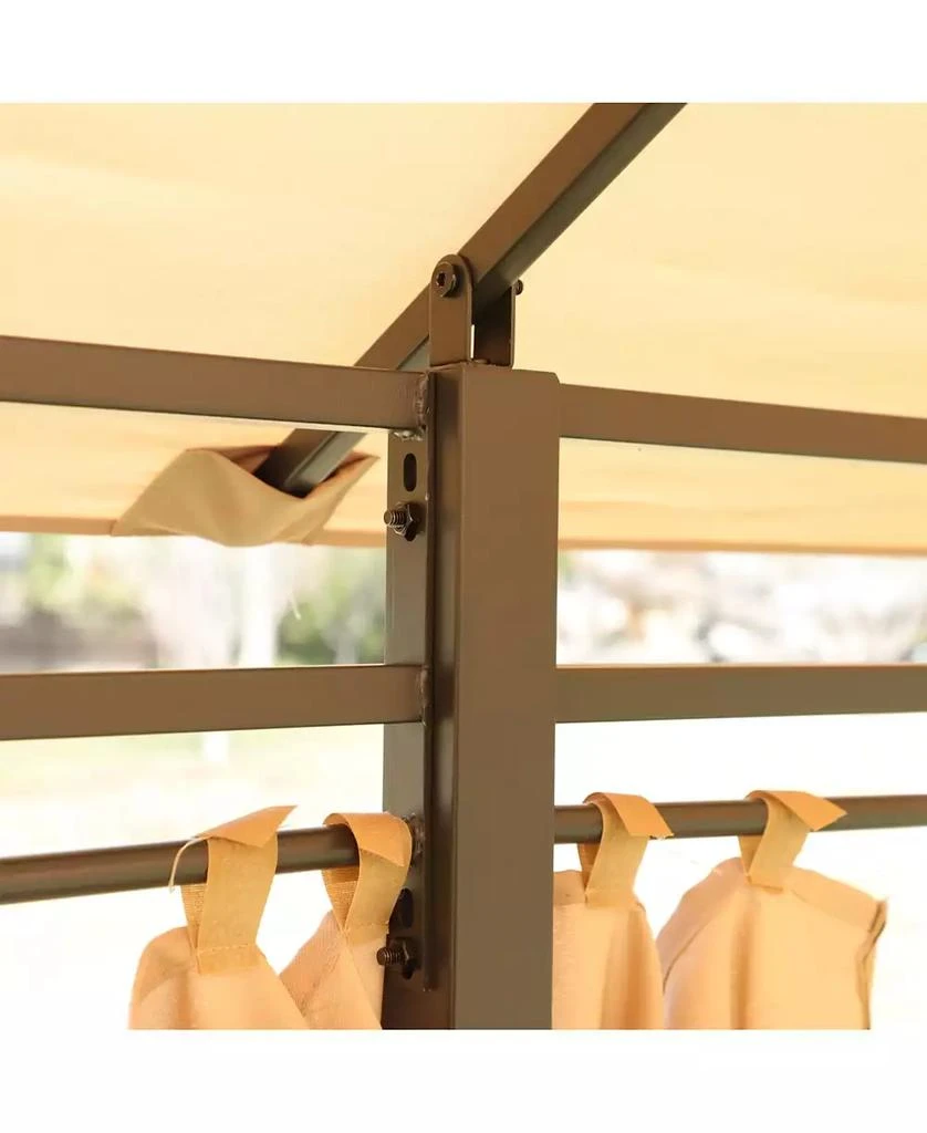 Streamdale Furniture 13x10 Outdoor Gazebo Canopy Tent w/ Mosquito Net - Khaki Top 7