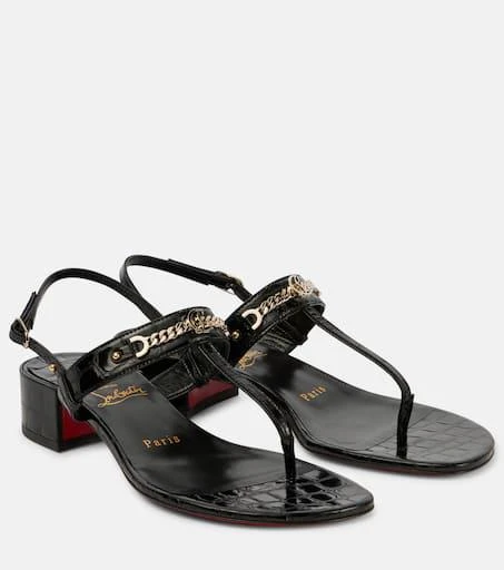 Christian Louboutin MJ Thong croc-effect leather sandals 1