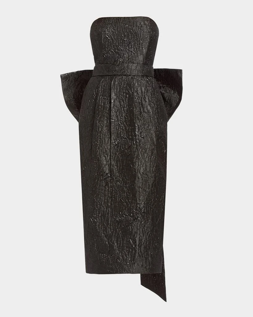 Mestiza New York Lorena Strapless Jacquard Bow Belt Midi Dress 1