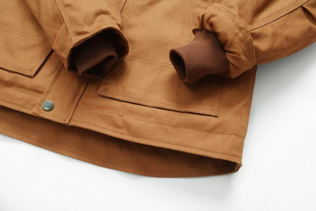 TUAOVA Men
s Quilted Flannel Lined Work Coat Long-Lasting Loose Casual Jacket Waterproof Workwear 6