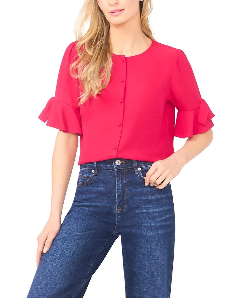 CeCe Flounce Elbow Bow Sleeve Top 1
