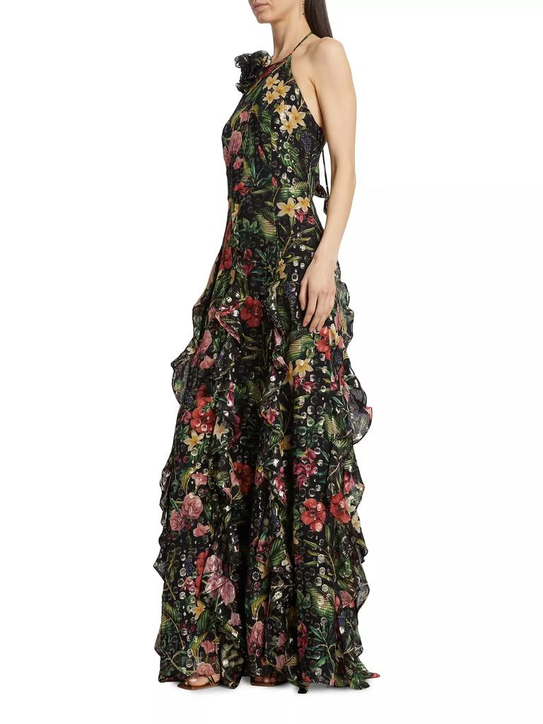 Ramy Brook Idella Floral Halter Gown 4