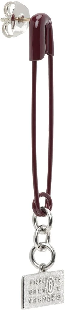 MM6 Burgundy Safety-Pin Single Earring 2