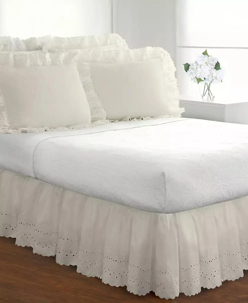 Fresh Ideas Ruffled Eyelet 14" Drop Bedskirt, Twin 1