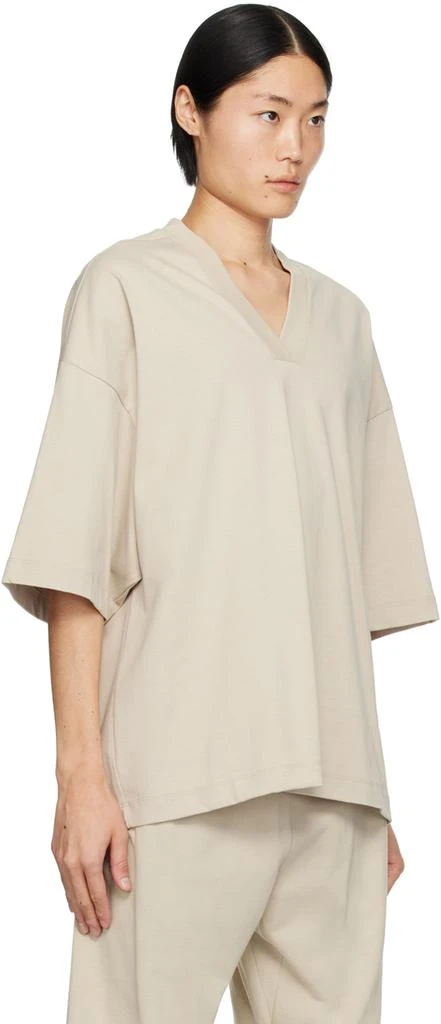 Fear of God Taupe V-Neck T-Shirt 2