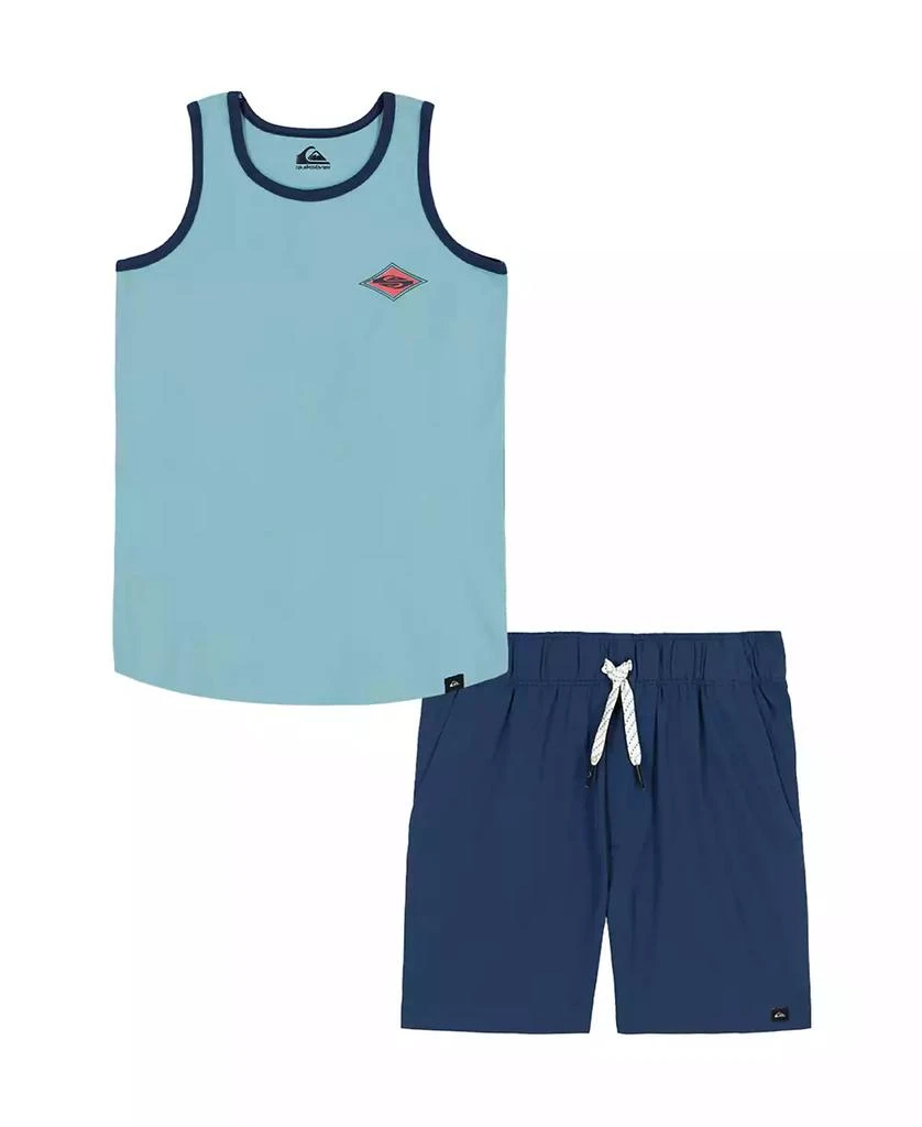 Quiksilver Toddler and Little Boys 2-Piece International Logo Tank Top and Stretch Tech Shorts Set 1
