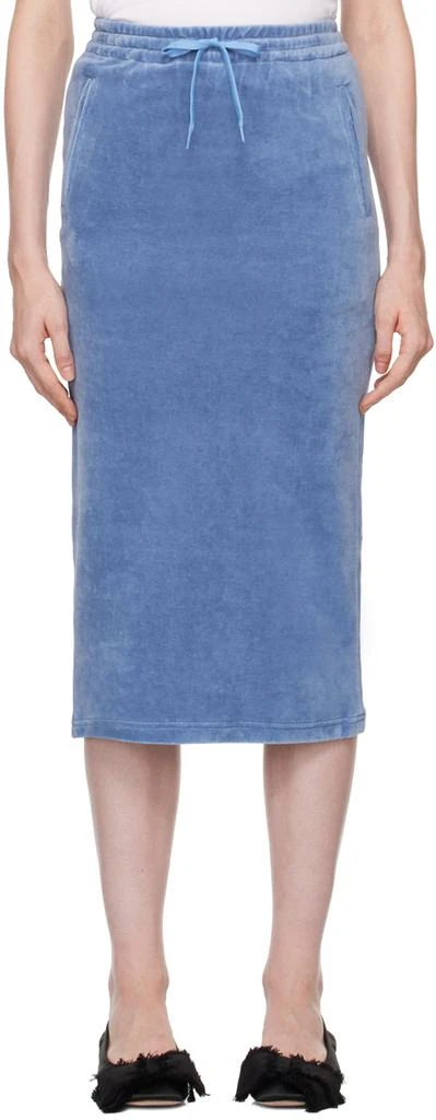 pushBUTTON Blue H-Line Midi Skirt 1