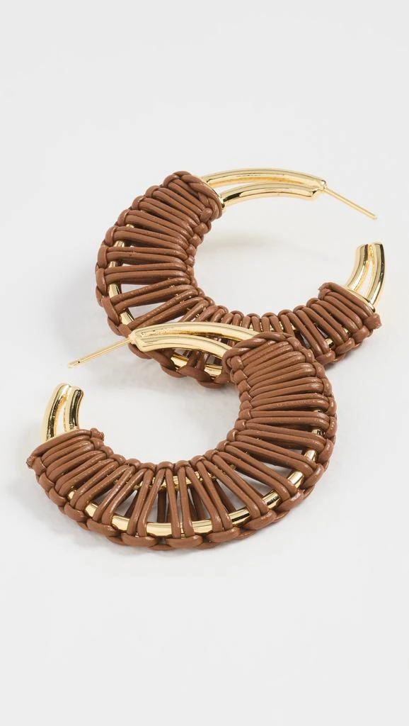Kenneth Jay Lane Leather Wrapped Hoop Earrings 3