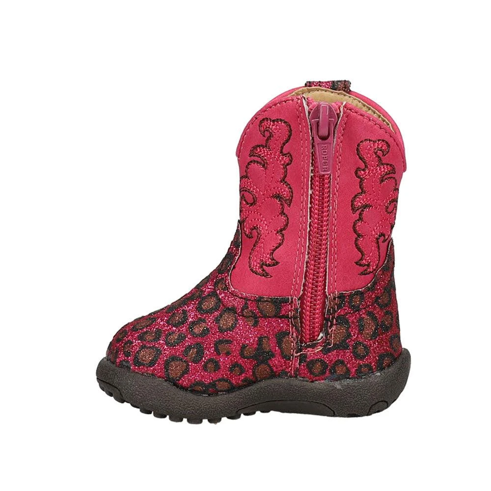 Roper Cowbabies Glitter Cat Square Toe Cowboy Boots (Infant) 3
