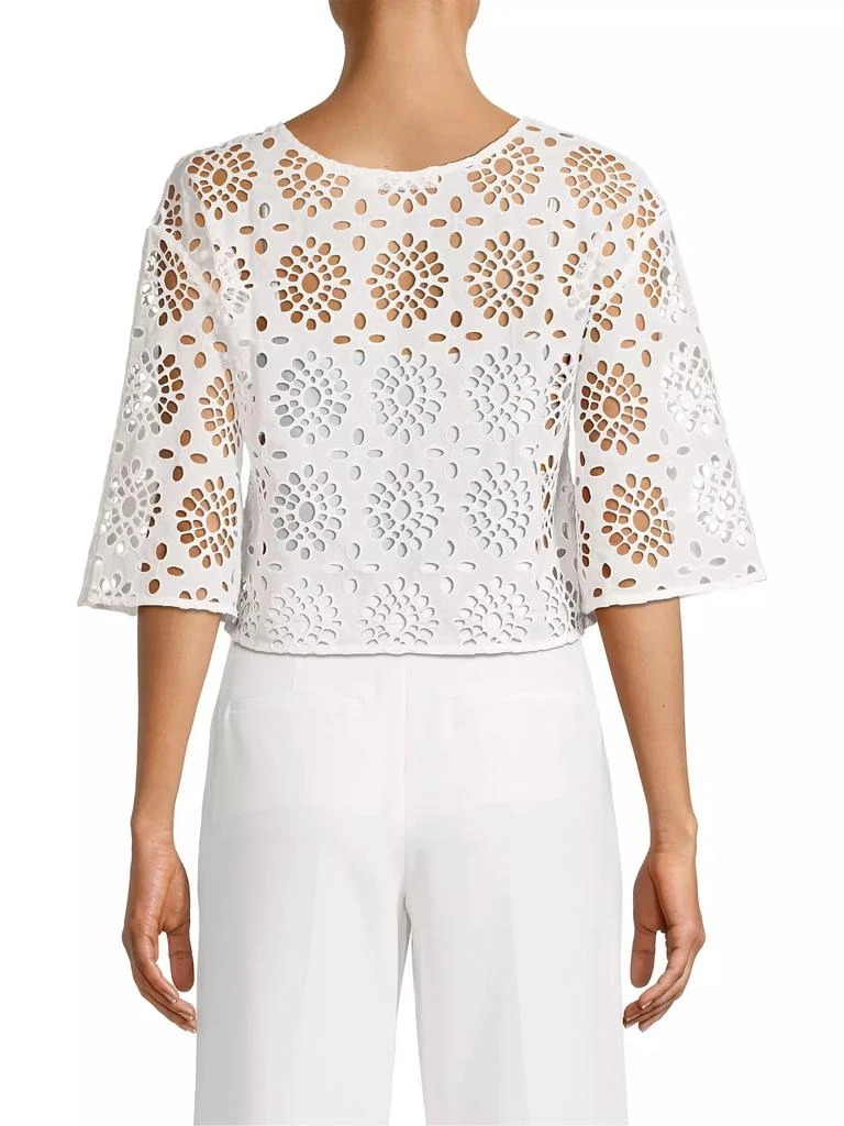 Anne Fontaine Calys Eyelet Cropped Blouse 5