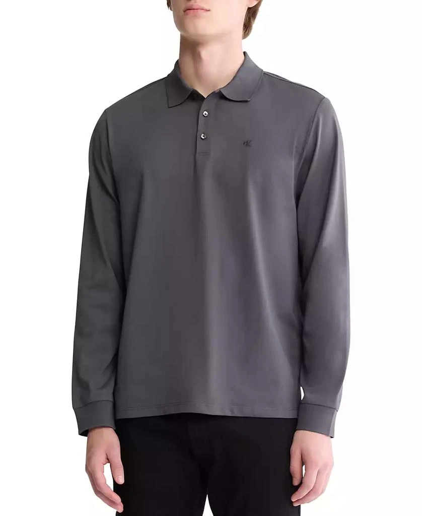 Calvin Klein Men's Smooth Cotton Long-Sleeve Polo Shirt 1
