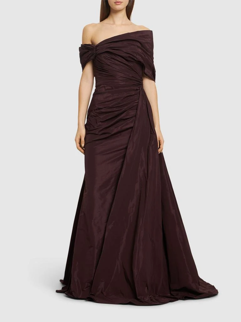 Zuhair Murad Off-shoulder Draped Faille Long Dress 1