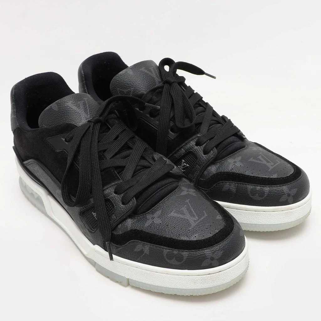 Louis Vuitton Louis Vuitton Black Monogram Eclipse Canvas and Suede LV Trainer Low Top Sneakers Size 41 4