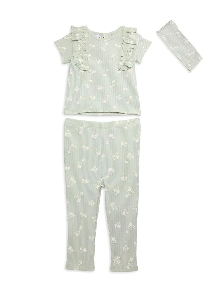 Calvin Klein 3-Piece Floral Top, Leggings 
Headband Set