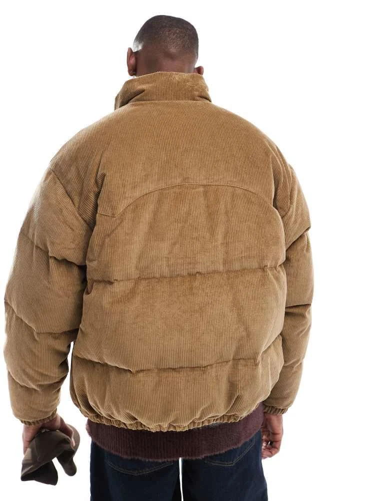 Levi's Levi's western super down cord puffer jacket in tan 3