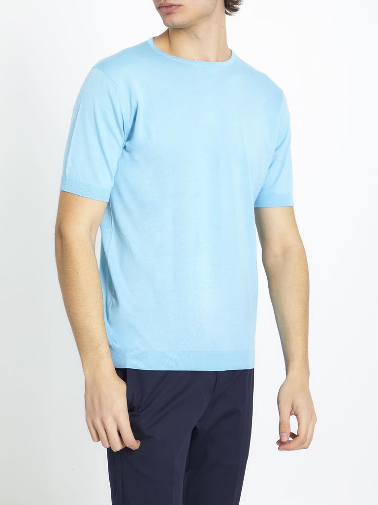 John Smedley Light-blue cotton jumper