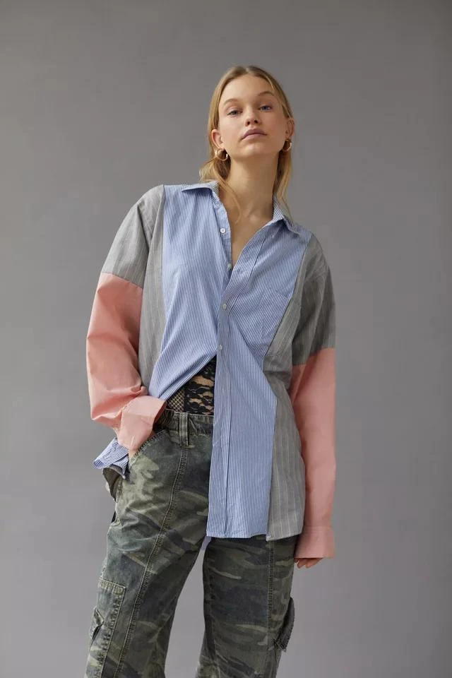 Urban Renewal Urban Renewal Remade Pieced Long Sleeve Shirt 6