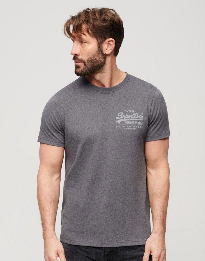 Superdry Superdry Vintage logo heritage chest t-shirt in granite grey marl