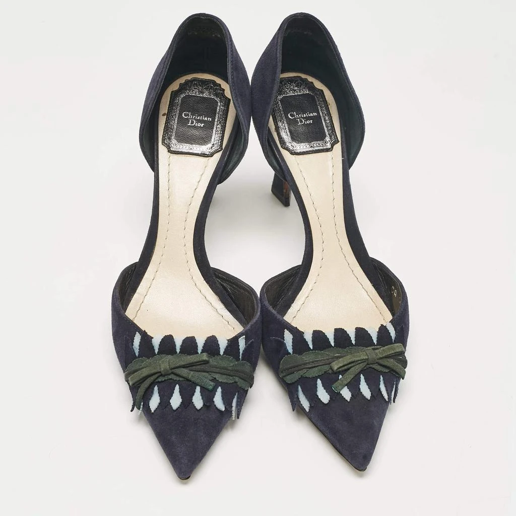 Dior Dior Navy Blue Suede D'orsay Pumps Size 38 3