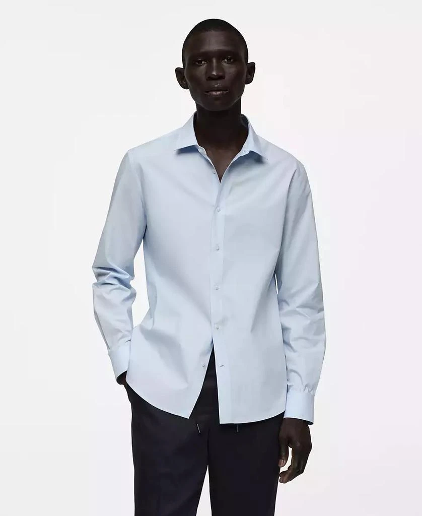 Mango Men's Cotton Long-Sleeved Shirt 1