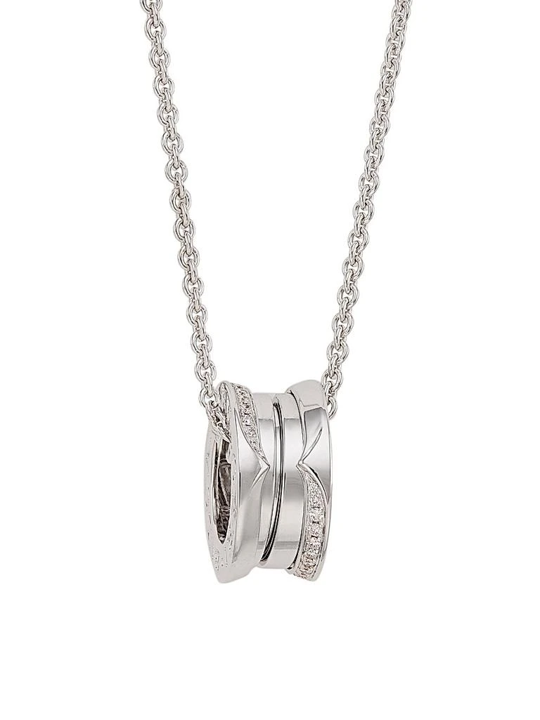 BVLGARI B.Zero1 18K White Gold & Diamond Pendant Necklace 1