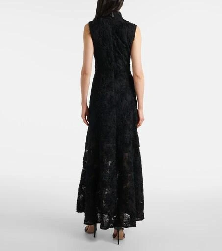 rotate floral cocktail dress Rotate Black Maxi Dress In Recycled Polyester Floral Mesh