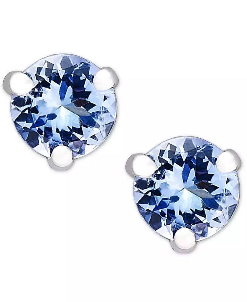 Macy's Tanzanite Stud Earrings (3/4 ct. t.w.) Set in 14k White Gold 1