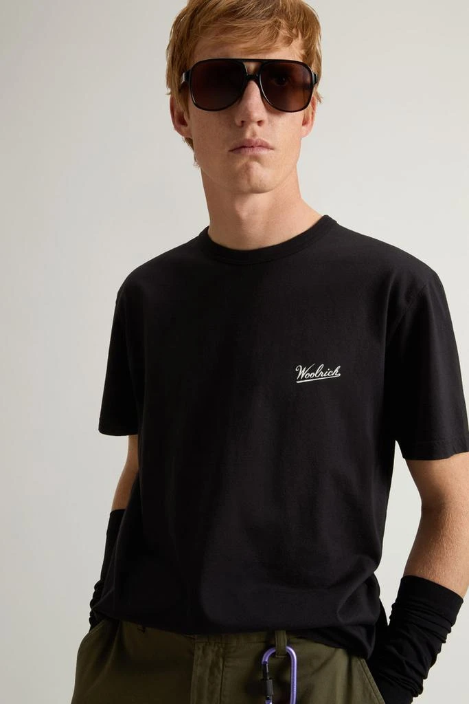 Woolrich Pure Cotton T-Shirt with Logo - Men - Black 4